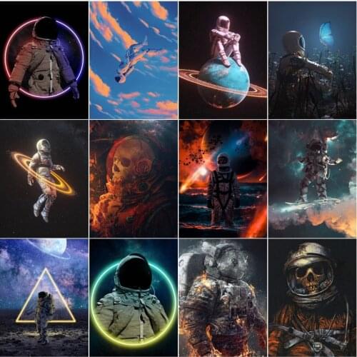 Galaxy Astronaut 5D Diamond Painting Shabby Skull Cross Stitch Kits Wedding Diy Gift Rhinestone Mosaic Art Home Decoration