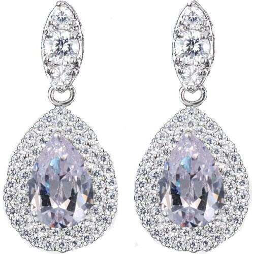 Bettyue Brand Fashion Luxury Water Drop Shape Five Colors High Quality AAA Zircon Jewelry Delicate Earrings Women Wedding Gift