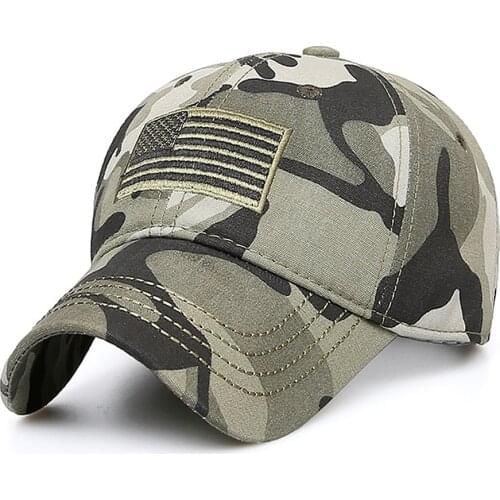 Men Women Casual Snapback Camping Hat Baseball Cap Sports Wide Brim Outdoor Fishing Military Flag Pattern Hiking Camouflage