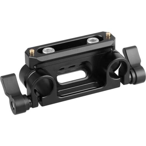 CAMVATE Standard 15mm Dual Rod Clamp Adapter With Quickly Release 70mm NATO Safety Rail For DSLR Camera Cage Rig Support System