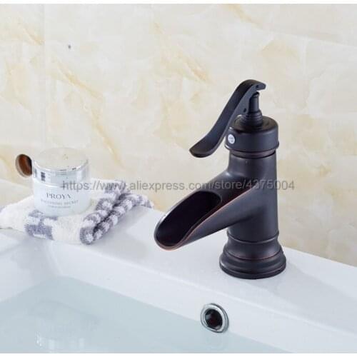Black Oil Rubbed Brass Faucet Retro Basin Faucet Single Handle Single Hole Hot And Cold Water Nhg080