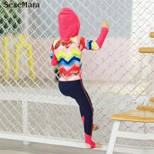 Kids surfing clothes wetsuits Beach surfing swimsuit long sleeve kids girl diving suit fabric uv swimming bathing suit 2019