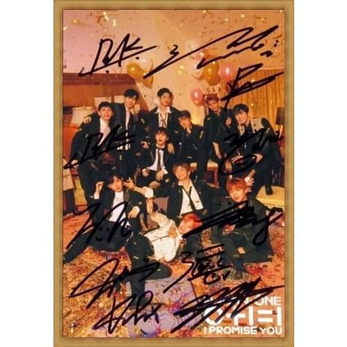 Hand signed WANNA ONE 0+1=1 autographed group photo 6 inches K-pop free shipping 032018A
