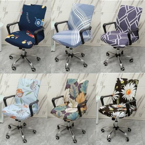 Gaming Office Chair Cover Spandex Water Resistant Jacquard Computer Armchair Slipcover Rotating Elastic Desk Seat Protectors