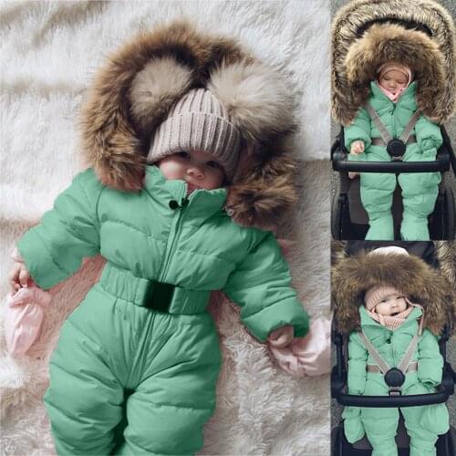 Baby Down jacket romper Boy Girl snow wear Jacket Hooded Jumpsuit Warm Thick Coat Outfit winter clothes vetement fille hiver