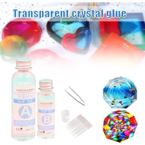 1 Set Transparent Epoxy Resin Kit Multipurpose 3:1 Ratio AB Crystal Epoxy DIY Jewelry Crafts Epoxy Resin Kit Making Accessories