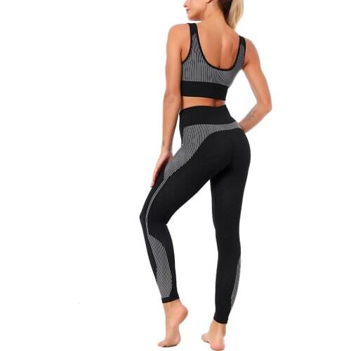 Yoga Sets Women Gym Clothes Sportswear Workout Clothes 2 Piece Sport Set Gym Seamless Shock Proof Bra Running Legins Suit