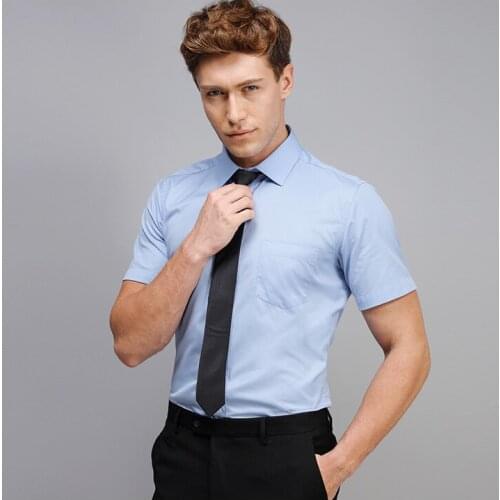 Short Sleeve Top Mens Dress Shirts Business Blue Summer Formal Office Big Size 4xl Cotton Ployester Green White Shirt Dress