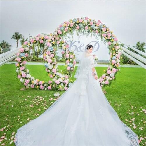 Wrought Iron Wedding Props Ring Arches Wedding Background Flowers Framework Home Party Welcome Area Decor Shelf