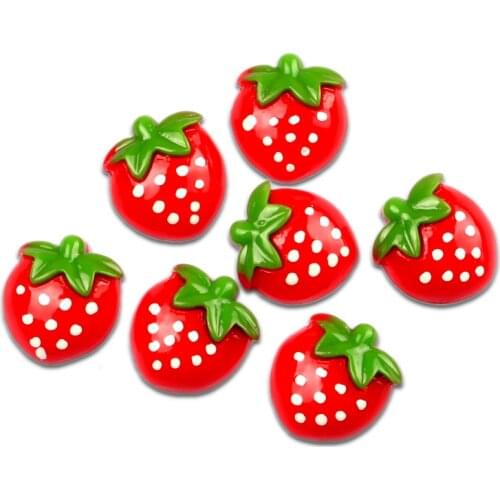 LF 20Pcs Mixed Resin Strawberry 25x23mm Decoration Crafts Flatback Cabochon Embellishments For Scrapbooking Cute Diy Accessories