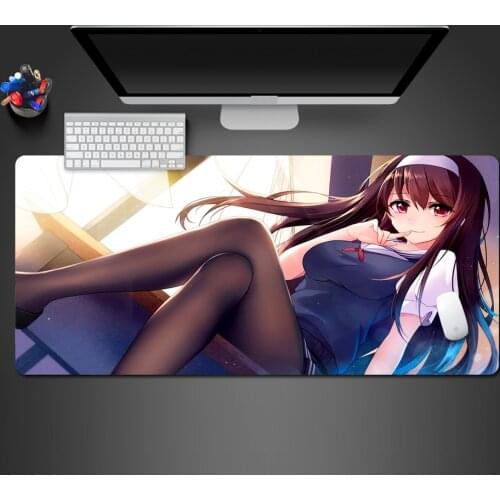 Hot Selling Gril Large Mouse Pad Gaming Mousepad Anti-slip Natural Rubber Gaming Mouse Mat With Locking Edge Tapis De Souris