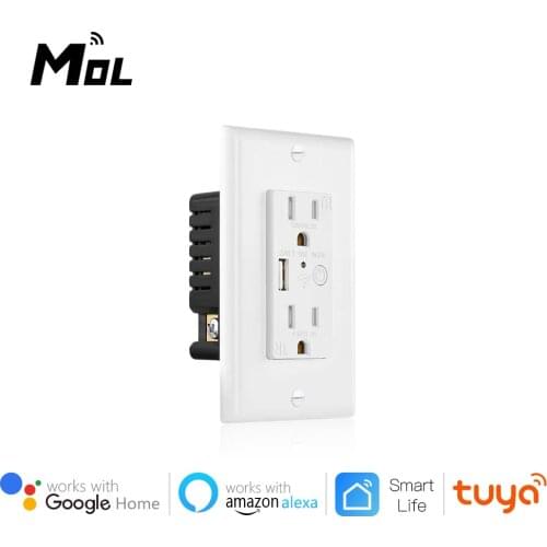 MOL US Plug WIFI 2.4A 2.4GHz Wall Outlet Accessories Convenient Smart Socket Countdown USB Interface Voice General