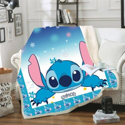 Cartoon Stitch Blanket Soft Throw 3D Print for Adults on The/Bed/Sofa/Plane/Travel Bedspread Kids Gift 100x140/150x200CM
