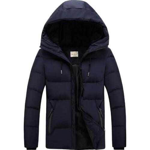 Autumn And Winter Thick Mens Hooded Plain down Feather Cotton-padded Clothes Youth Casual Versatile Stylish