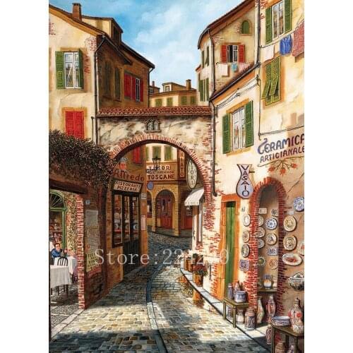 New Town street view Needlework Sets Cross stitch 14CT Unprinted Embroidery kits Arts Cross-Stitching,DIY Handmade Home Decor