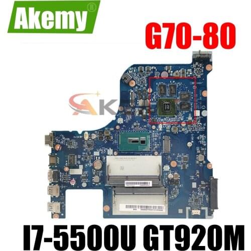 NM-A331 Laptop motherboard for Lenovo G70-80 original mainboard I7-5500U GT920M