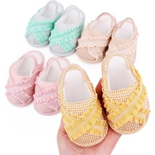 0-18M Baby Shoes Newborn Infant Casual Summer Shoes Fashion Plaid Toddler Boys Girls Cotton First Walker