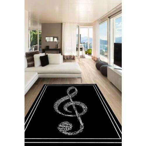 Switched left Black-White Carpet (Machine Washable Slip-Resistant Leather Sole 100cm X 200cm) - CP415