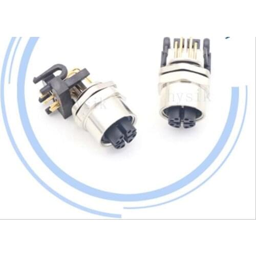 M12 X buckle industrial Gigabit Ethernet cable 8-pin connector 90 degree elbow