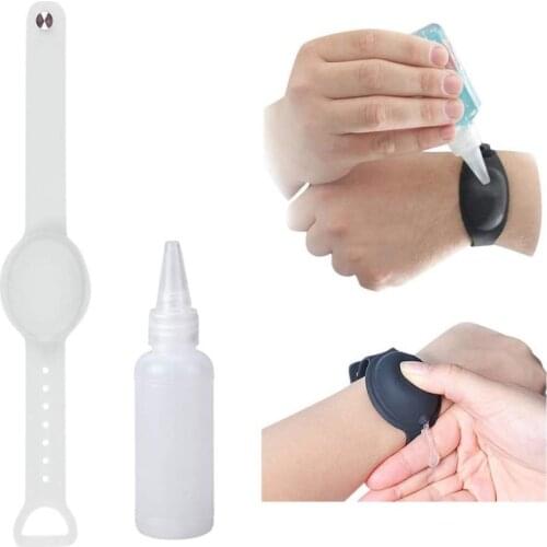 Adjustable Hand Sanitizer Wristband Hand Dispenser Portable Bracelet Pumps With Refillable Beak Bottle Hold Handwash Gel
