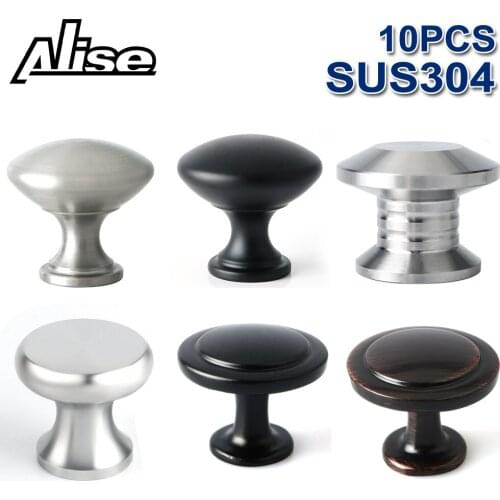 10Pcs/set 304 stainless steel Door Drawer Cabinet Knobs Cupboard Drawer Pull Kitchen Cabinet Door Wardrobe Handles Hardware