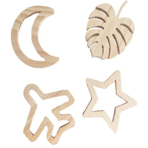 Nordic Wooden Moon/Star/Heart/Airplane/Butterfly Design Wall Ornament Baby Room Wall Decorations Christmas Kids Gifts