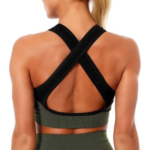 Sports Bra For Women Gym Clothing Workout Crop Top Sexy Underwear Push Up Top Athletic Running Vest Jacquard Fitness Yoga Bra