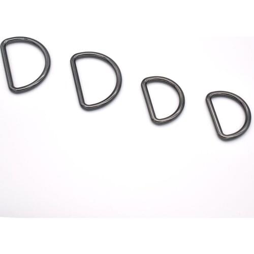 Gun Black Adjuster Buckles D Shaped Buckles Loop Slider Leather Craft Hardware Belt Buckles Bag Rings Adjuster DEE Rings