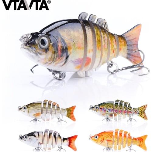 VTAVTA 10g 8cm S Swimming Action Crankbaits Fishing Lure Hard Artificial Bait For Pike Wobblers Sinking Lures 6-Segment Swimbait
