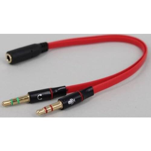 High Quality Audio Split Cables 3.5mm Dual 2 Male to Female Plug Jack Stereo Audio Headset Mic Y Splitter Cable Red/Black/White