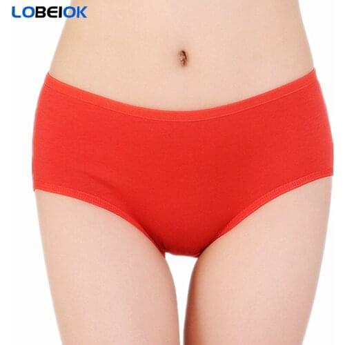 LOBEIOK comfortable cotton solid color womens or girls intimates briefs L XL XXL XXXL for female panties