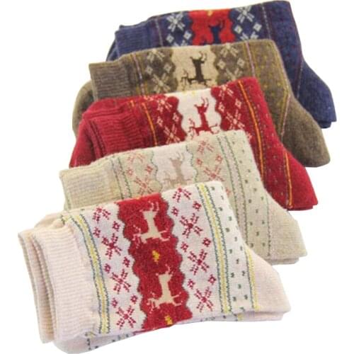 Hot sale! womens socks lady christmas gift fashion winter cute wool socks ladies crazy sock female thermal warm animal socks