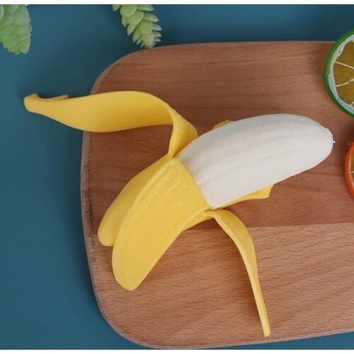 1 Pc Elastic Simulation Banana Slow Rising Squeeze Toy Stress Reliever Antistress Toy