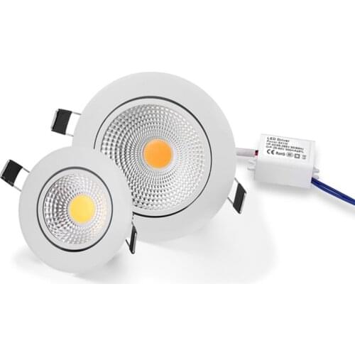 1pcs Dimmable LED COB Downlight AC110V 220V 5W 7W 9W 12W Recessed LED Spot Light lumination Indoor Decoration Ceiling Lamp