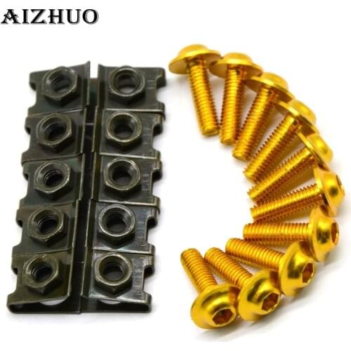 10 pieces 6mm motorbike screwse body fairing For Aprilia TUONO R V4R Factory V4 R MANA 850 RS 125 250