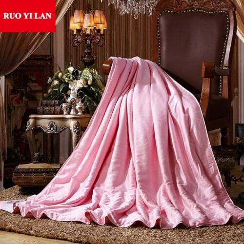 100% Modal Jacuard Inner Duvet Cover for DIY Silk Quilt Soft Smooth Good Quality Full Queen King Pink Jade 03