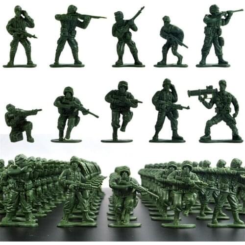 100Pcs/Set 10Types Plastic Military Toy s Model Toys Kit Army Men Figures Action Toy Figures Accessories Children Gifts