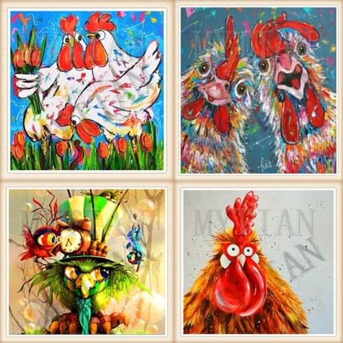 5d diamond painting cartoon color chicken picture full square/round diamond mosaic rhinestone 3D embroidery watercolor home gift