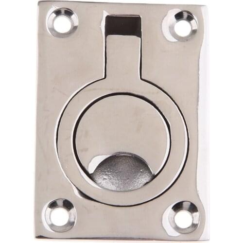 63 x 44mm Solid Flush Ring Pull Floor Latch for Boat Hatch Stainless Steel