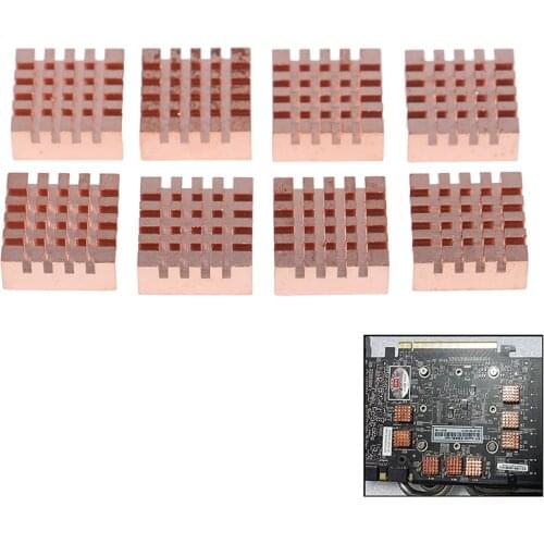 8pcs/set High Quality RAM Copper Memory Heat Sink Graphics Card Cooling Radiator 14*12*5.5mm