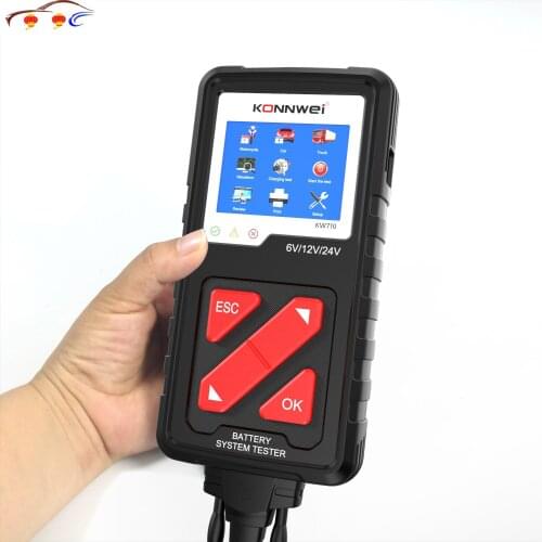 KONNWEI KW710 12V 24V Car Battery Tester Automotive 100-2000 CCA Battery Load Tester Auto Cranking And Charging System Test