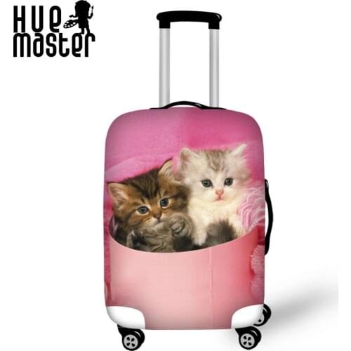 18-30 inch size polyester elasticity travel suitcase covers traveler accessories scratch proof suitcase covers cat luggage cases
