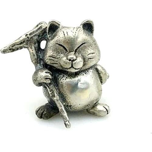 Outdoors DIY Tools EDC White Brass Cat Knife Beads Lanyard Pendants Key Rings Accessories