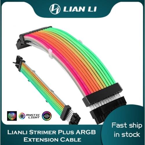 LIANLI Generation 2 Strimer Plus ARGB Extension Cable 24pin Motherboard GPU 8p Cable Extension Extension Strimer Rainbow Cable