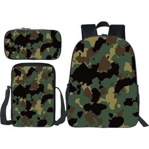 Camouflage Backpack 3Pcs/Set Children Bags Pencil Case Shoulder Bag Back To School Gift For Students Teenagers Everyday Bookbags