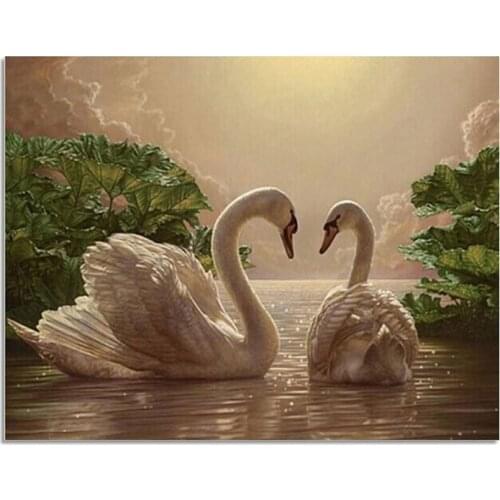 3D DIY Diamond Embroidery Swan 50x65cm DIY Diamond Painting Cross Stitch Wall Sticker Full Square Crystal Mosaic Stickers