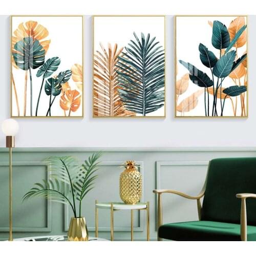 Self-adhesive Wall Stickers Painting Tropical Coniferous Palm Tree Poster Pictures Wall Art Posters and Prints Home Decoration