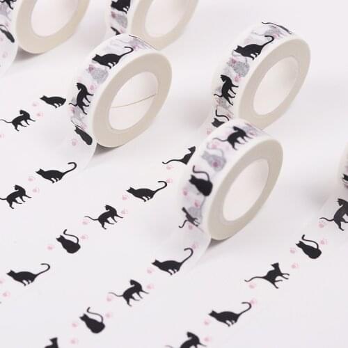 15mm X 10 M Cute Cat Style Fashion Time Washi Tape Adhesive Tape DIY Scrapbooking Sticker Label Masking Tape