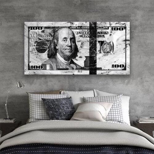 Modular Hd Prints Abstract Pictures Home Decoration 1 Pieces Dollar Gold Painting Canvas Modern Poster Wall Art For Living Room