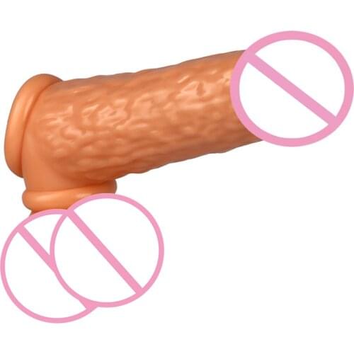 Male Dildos Condom Penis Sleeves Scrotum Male Chastity Device Bondage Dick Extender Sex Toys for Men